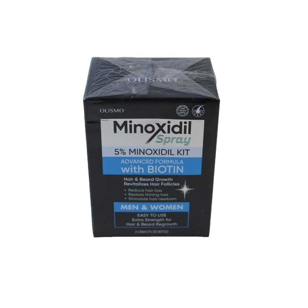 Olismo 5% Minoxidil w/ Biotin Hair & Beard Growth Spray 2 x 1 floz